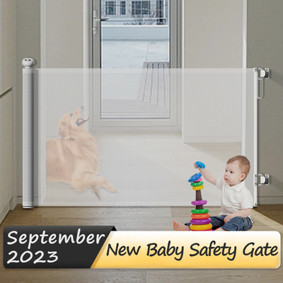 140CM-500CM Wide Baby Safety Door Gate Γεωμετρική πόρτα ασφαλείας μωρού πλαστικού διπλού κλειδαριού για μωρά και κατοικίδια ζώα