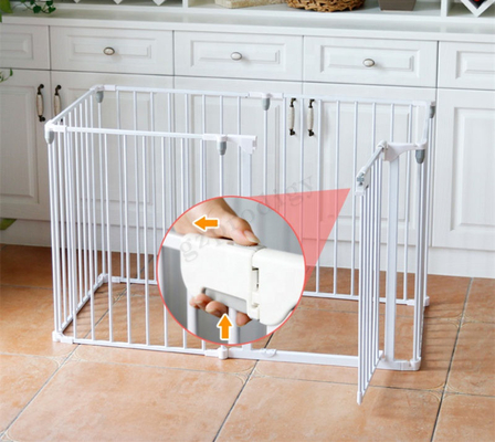 Λευκό πτυσσόμενο μωρό Playpen Multiscene με δυνατότητα επέκτασης με την αυτόματη κλειδαριά