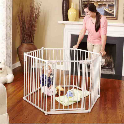 Λευκό πτυσσόμενο μωρό Playpen Multiscene με δυνατότητα επέκτασης με την αυτόματη κλειδαριά