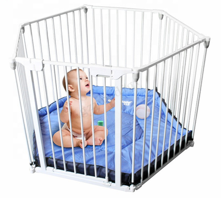 Λευκό πτυσσόμενο μωρό Playpen Multiscene με δυνατότητα επέκτασης με την αυτόματη κλειδαριά