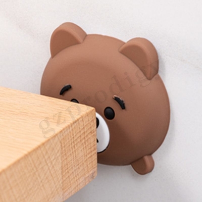 Lovely Cartoon Bear Plastic Door Wedge Μαλακό Αυτοκόλλητο Επιτοίχιο Στοπ πόρτας